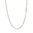14k White Gold Diamond Cut Cable Link Chain 1.8mm-9