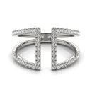 14k White Gold Open Style Dual Band Ring with Diamonds (1/2 cttw)-6