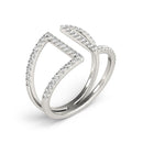 14k White Gold Open Style Dual Band Ring with Diamonds (1/2 cttw)-7