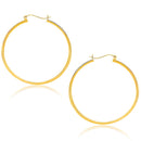10k Yellow Gold Polished Hoop Earrings (40mm)-2