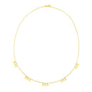 14k Yellow Gold Necklace with Circle Dangle Stations-4