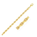 4.0mm 10k Yellow Gold Solid Diamond Cut Rope Chain-6