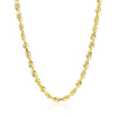 4.0mm 10k Yellow Gold Solid Diamond Cut Rope Chain-7