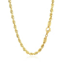 4.0mm 10k Yellow Gold Solid Diamond Cut Rope Chain-8