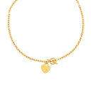 Toggle Necklace with Heart Charm in 14k Yellow Gold-6