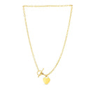 Toggle Necklace with Heart Charm in 14k Yellow Gold-7
