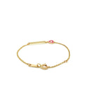 14k Yellow Gold 5 1/2 inch Childrens ID Bracelet with Enameled Heart-5