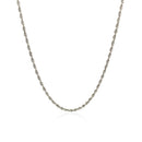 10k White Gold Solid Diamond Cut Rope Chain 1.5mm-7