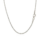 10k White Gold Solid Diamond Cut Rope Chain 1.5mm-9