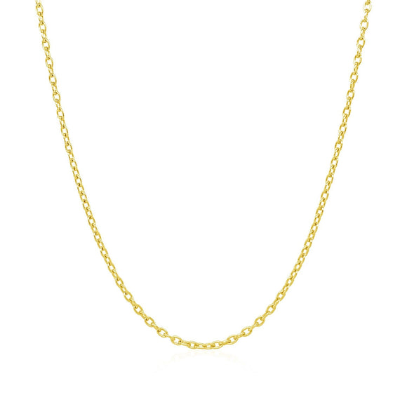 14k Yellow Gold Round Cable Link Chain 1.5mm