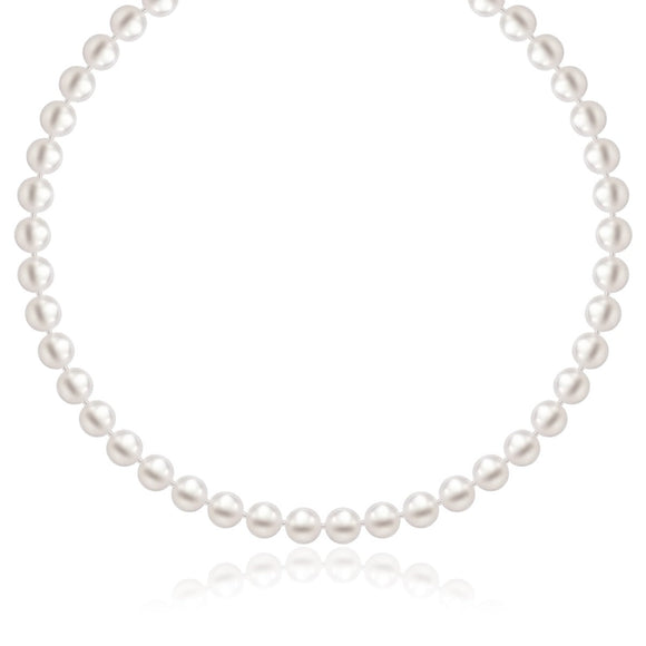 14k Yellow Gold Necklace with White Freshwater Cultured Pearls (6.0mm to 6.5mm)