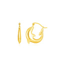 14K Yellow Gold Dolphin Hoop Earrings-2