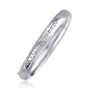 Classic Floral Carved Bangle in 14k White Gold (6.0mm)-3