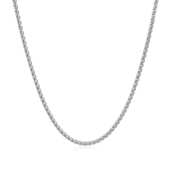 14k White Gold Round Wheat Chain 1.5mm