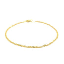 10k Yellow Gold Singapore Anklet 1.5mm-6