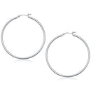 14k White Gold Polished Hoop Earrings (50 mm)-2