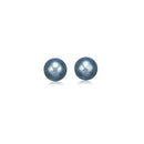 14k Yellow Gold Cultured Black Pearl Stud Earrings (7.0 mm)-4