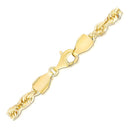 5.0mm 14k Yellow Gold Solid Diamond Cut Rope Bracelet-5