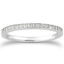 14k White Gold Micro-pave Diamond Wedding Ring Band Set 3/4 Around-3