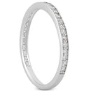 14k White Gold Micro-pave Diamond Wedding Ring Band Set 3/4 Around-4