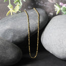 14k Yellow Gold Diamond-Cut Alternating Bead Chain 1.5mm-11
