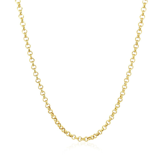 2.3mm 14k Yellow Gold Rolo Chain