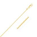 14k Yellow Gold Diamond-Cut Bead Chain 1.2mm-7