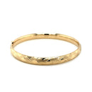 14k Yellow Gold Domed Bangle with a Weave Motif-5