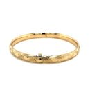 14k Yellow Gold Domed Bangle with a Weave Motif-6