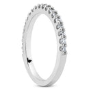 14k White Gold Shared Prong Diamond Wedding Ring Band with U Settings-4
