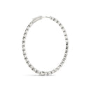 Oval Shape Two Sided Diamond Hoop Earrings in 14k White Gold (2 cttw)-7