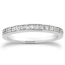 14k White Gold Pave Diamond Wedding Ring Band Set 1/2 Around-3