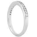 14k White Gold Pave Diamond Wedding Ring Band Set 1/2 Around-4