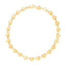 14k Yellow Gold 7 inch Mirrored Heart Chain Bracelet-5