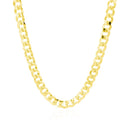5.7mm 14k Yellow Gold Solid Curb Chain-7