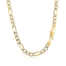 4.0mm 14K Yellow Gold Solid Pave Figaro Chain-9