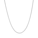14k White Gold Round Wheat Chain 1.0mm-7