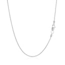 14k White Gold Round Wheat Chain 1.0mm-8