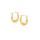 10k Yellow Gold Oval Hoop Earrings-2