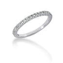 14k White Gold Engraved Fishtail V Pave Diamond Wedding Ring Band-2