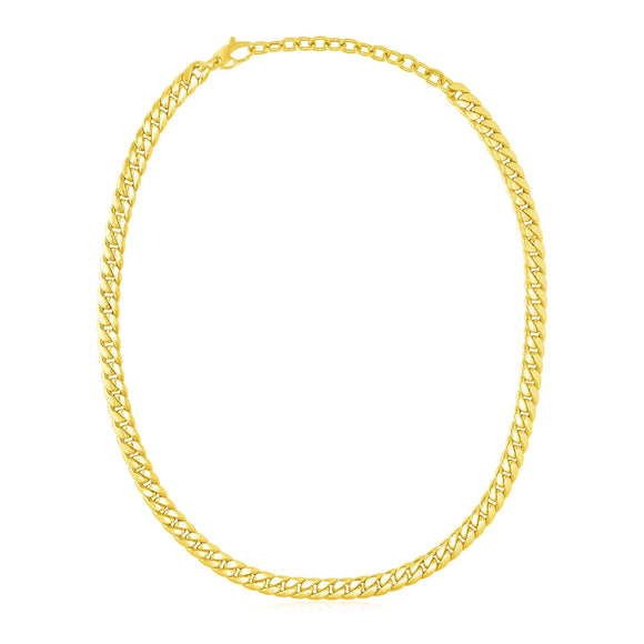14k Yellow Gold Cuban Chain Choker Necklace