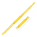 14k Yellow Gold 8 1/2 inch Mens Wide Curb Chain ID Bracelet-3