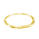 6.0mm 14k Yellow Gold Solid Figaro Bracelet-6