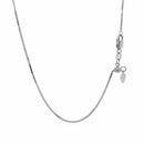 14k White Gold Adjustable Box Chain 0.85mm-6