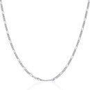 14k White Gold Solid Figaro Chain 1.9mm-7