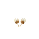 14k Yellow Gold Freshwater Cultured White Pearl Stud Earrings (6.0 mm)-7