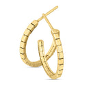 14k Yellow Gold Brick Omega Hoop Earrings-4