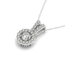 Round Pendant with Split Bail and Diamond Halo in 14k White Gold (3/4 cttw)-6