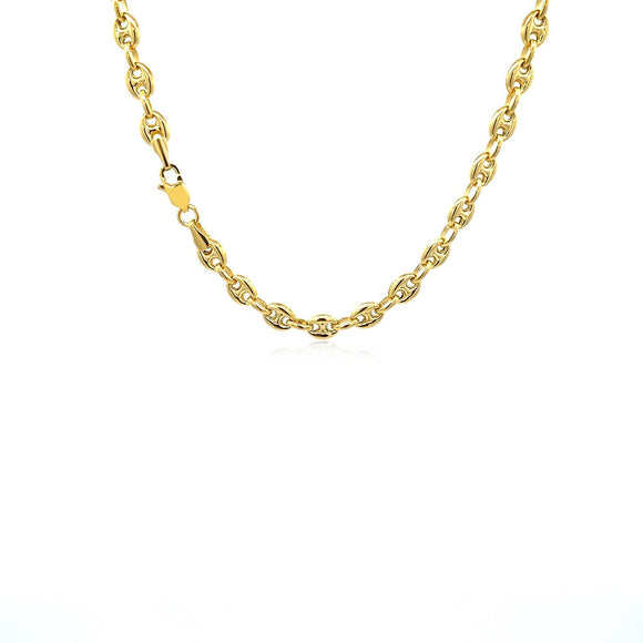 4.7mm 14k Yellow Gold Puffed Mariner Link Chain