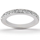 14k White Gold Pave Diamond Wedding Ring Band Set 1/2 Around-3